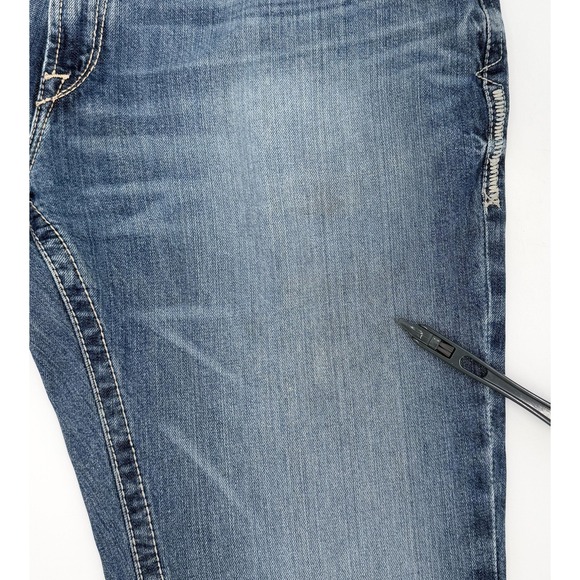 Ariat Jeans Mens 40 Blue M5 Straight Fit Straight Leg Denim Distressed - Picture 12 of 16